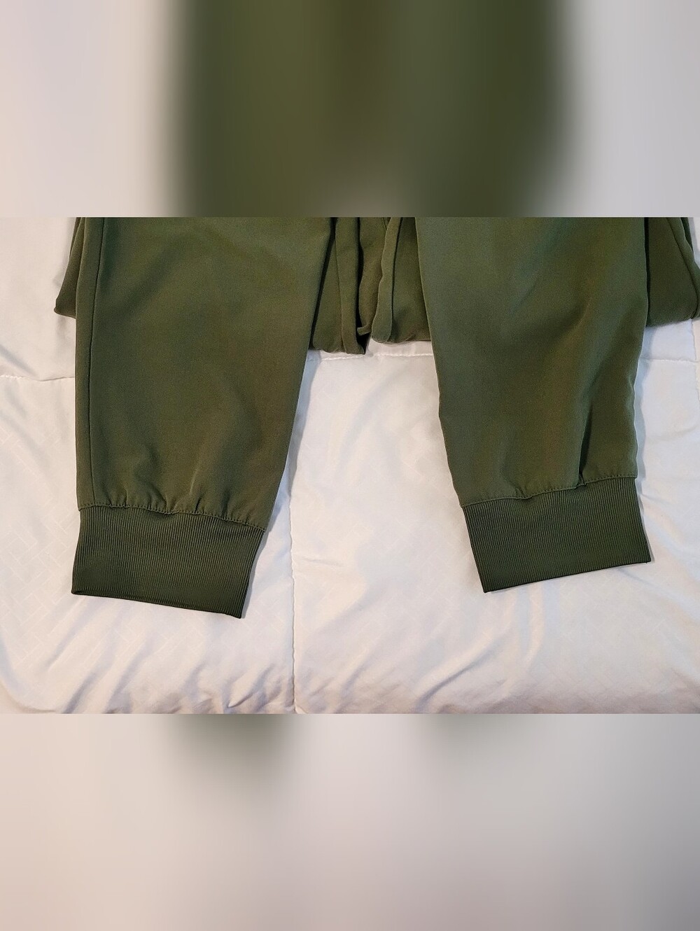 Beyond Scrubs, Olive Green Small Top, Small Tall Jogger Bottom. - Picture 12 of 14
